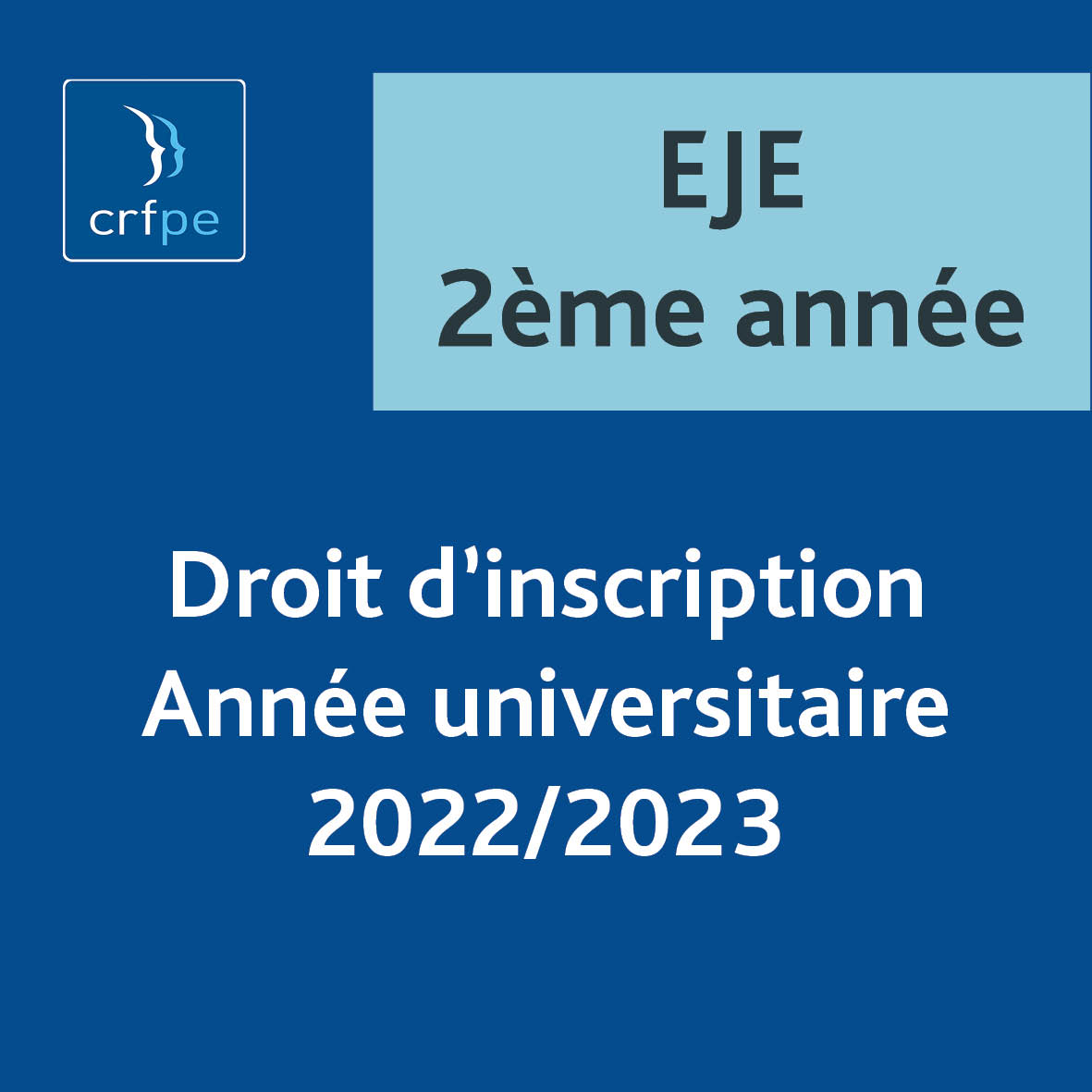 Droits d'inscription 2ème Année - CRFPE